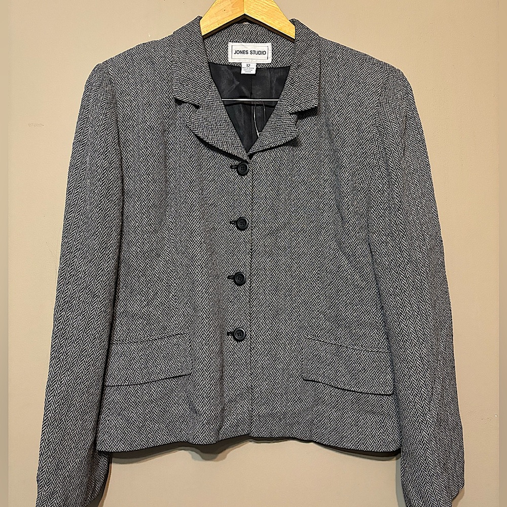 JONES STUDIO Vintage Chevron Blazer